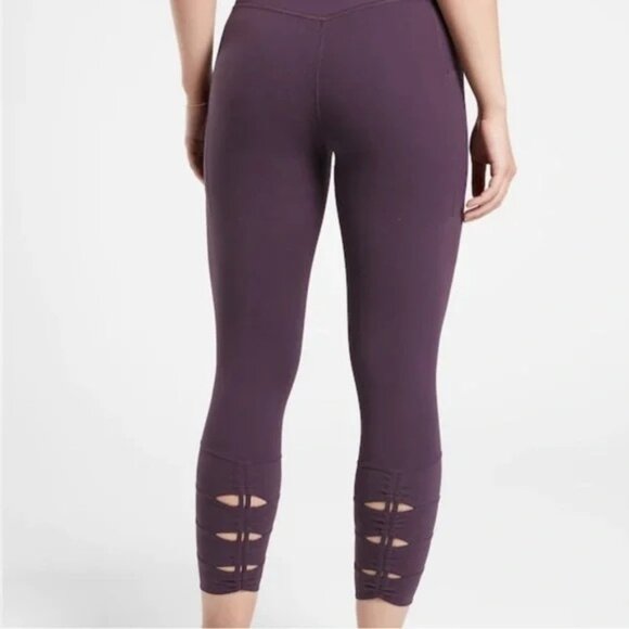 Athleta Salutation Stash Pocket II Cinch 7/8 Tight Deep Purple 599729 Women's XL - Picture 2 of 11